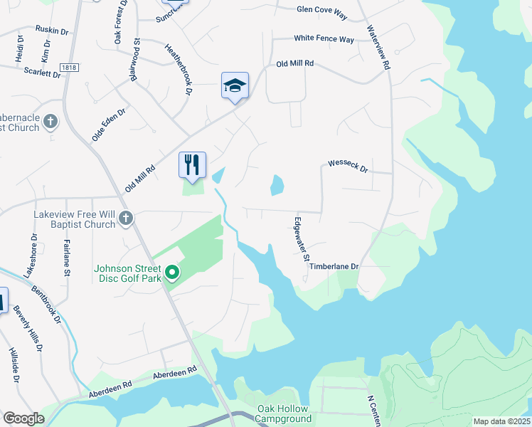 map of restaurants, bars, coffee shops, grocery stores, and more near 2100 Anchoridge Ave in High Point