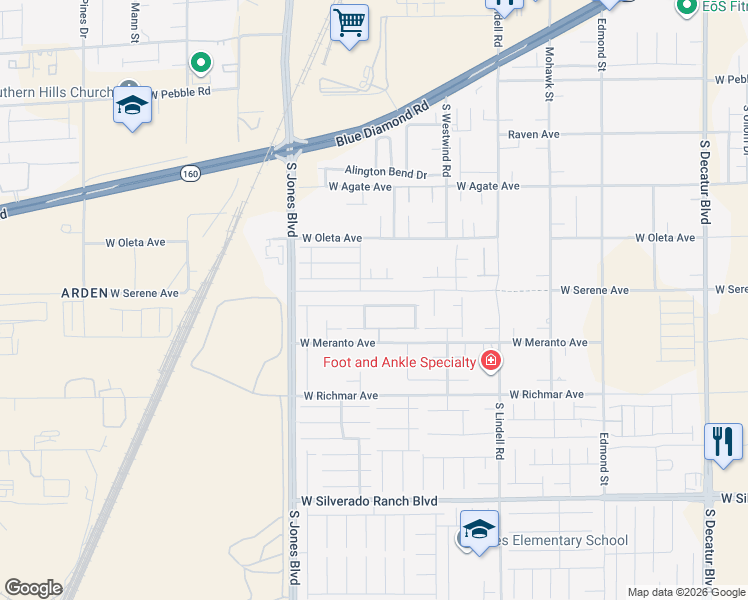 map of restaurants, bars, coffee shops, grocery stores, and more near 9265 Briggs Hill Court in Las Vegas