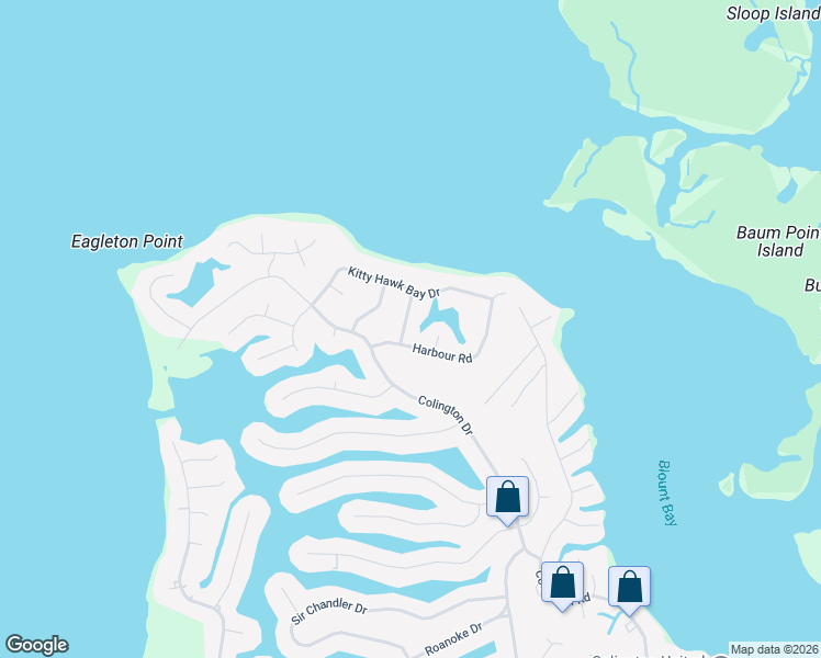 map of restaurants, bars, coffee shops, grocery stores, and more near 111 Colony Lane in Kill Devil Hills