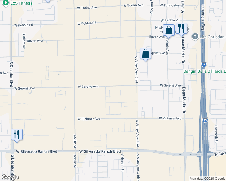map of restaurants, bars, coffee shops, grocery stores, and more near 4039 Zebra Cactus Avenue in Las Vegas