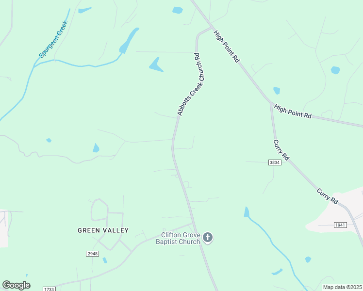 map of restaurants, bars, coffee shops, grocery stores, and more near 4881 Abbotts Creek Church Road in Kernersville