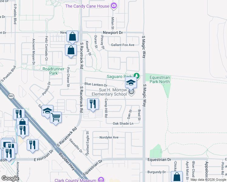 map of restaurants, bars, coffee shops, grocery stores, and more near 1038 Beaver Crest Terrace in Henderson
