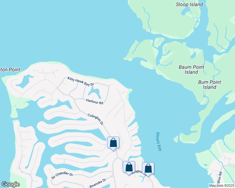 map of restaurants, bars, coffee shops, grocery stores, and more near 2473 Colington Road in Kill Devil Hills