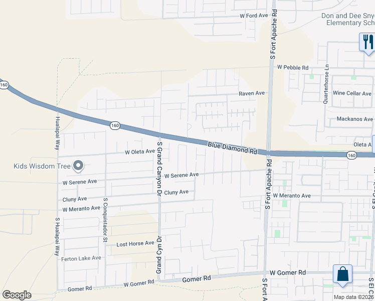 map of restaurants, bars, coffee shops, grocery stores, and more near 9215 South Park Street in Las Vegas