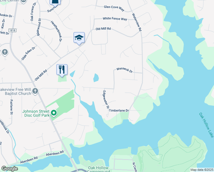 map of restaurants, bars, coffee shops, grocery stores, and more near 2201 Anchoridge Avenue in High Point