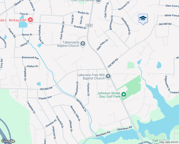 map of restaurants, bars, coffee shops, grocery stores, and more near 500 Old Mill Road in High Point