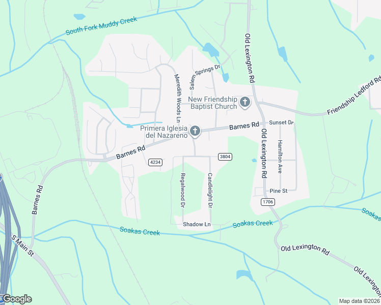 map of restaurants, bars, coffee shops, grocery stores, and more near 463 Croydon Lane in Winston-Salem