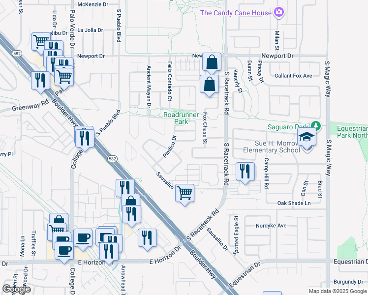 map of restaurants, bars, coffee shops, grocery stores, and more near 617 Wood Rose Court in Henderson