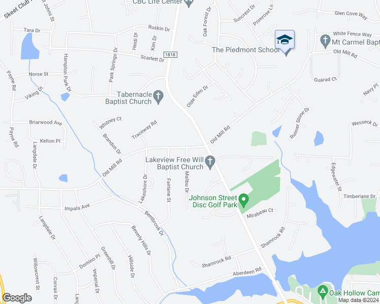 map of restaurants, bars, coffee shops, grocery stores, and more near 510 Old Mill Road in High Point