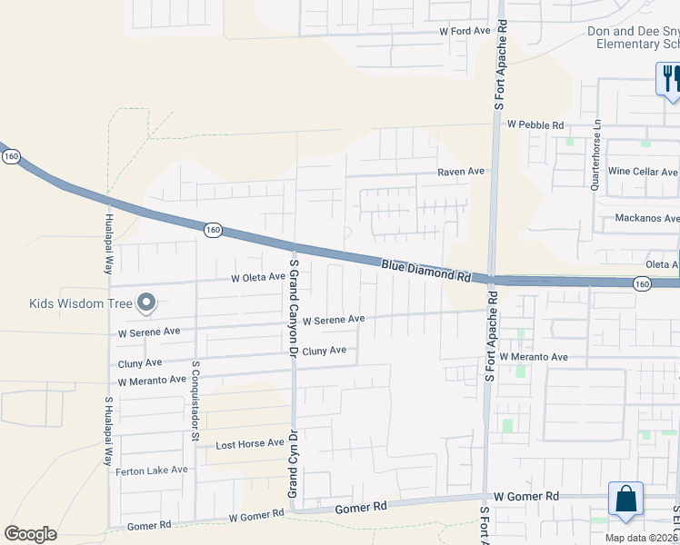 map of restaurants, bars, coffee shops, grocery stores, and more near 9215 South Park Street in Las Vegas