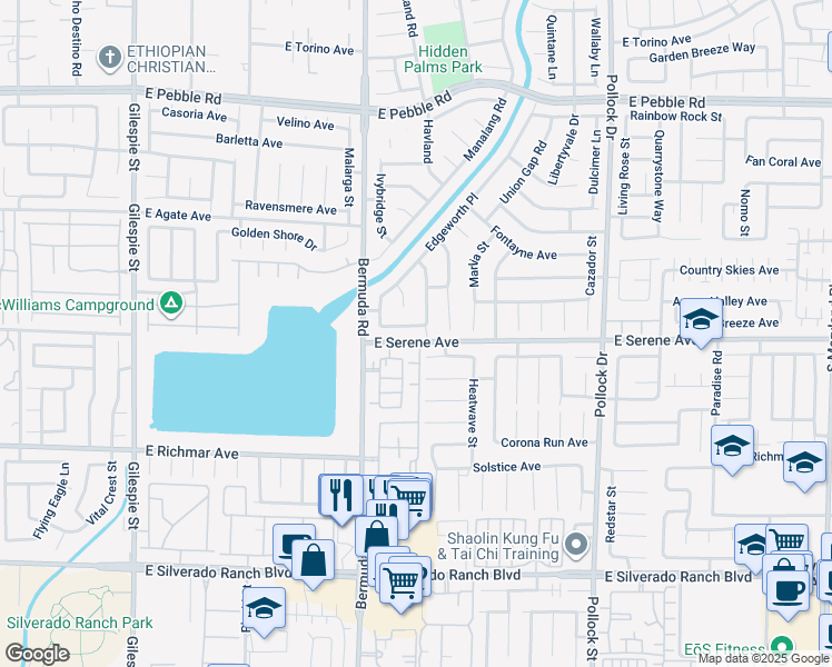 map of restaurants, bars, coffee shops, grocery stores, and more near 489 Wendover Hills Avenue in Las Vegas