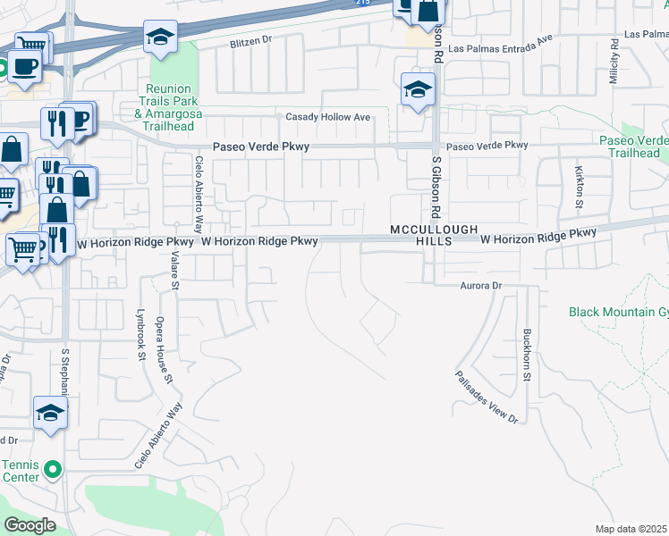 map of restaurants, bars, coffee shops, grocery stores, and more near 225 Palmetto Pointe Drive in Henderson