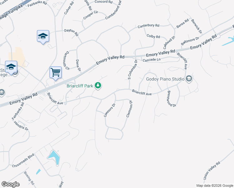 map of restaurants, bars, coffee shops, grocery stores, and more near 101 Connors Drive in Oak Ridge