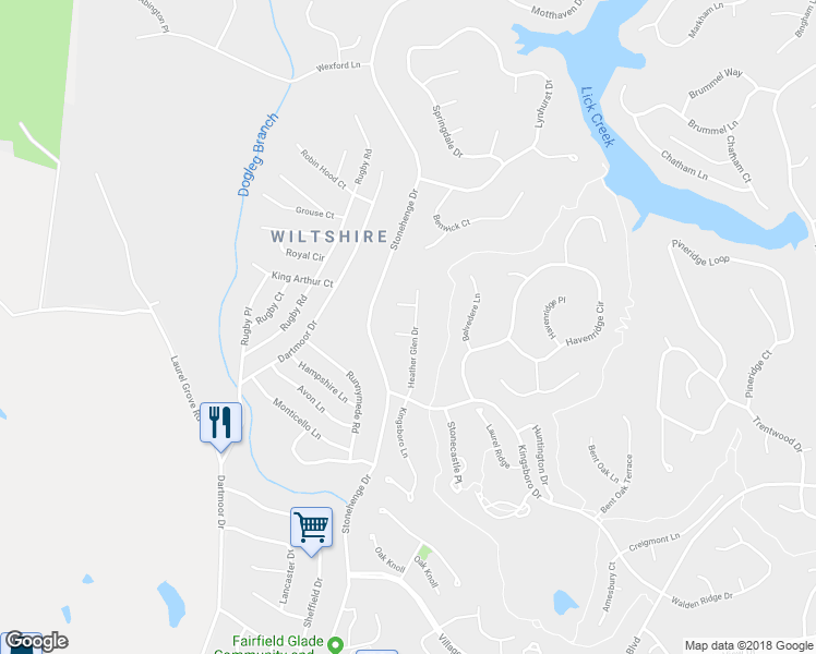 map of restaurants, bars, coffee shops, grocery stores, and more near 40 Heather Glen Circle in Crossville