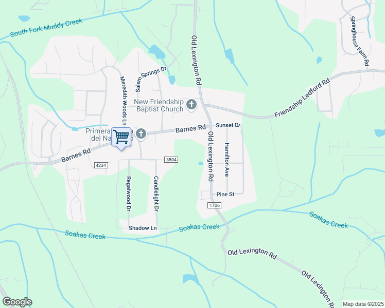 map of restaurants, bars, coffee shops, grocery stores, and more near 4340 Old Lexington Road in Winston-Salem