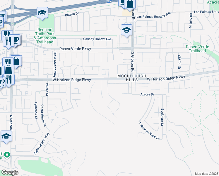 map of restaurants, bars, coffee shops, grocery stores, and more near 226 Pancho Via Drive in Henderson