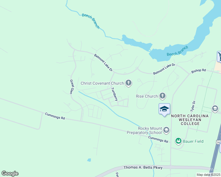 map of restaurants, bars, coffee shops, grocery stores, and more near Glasgow in Rocky Mount