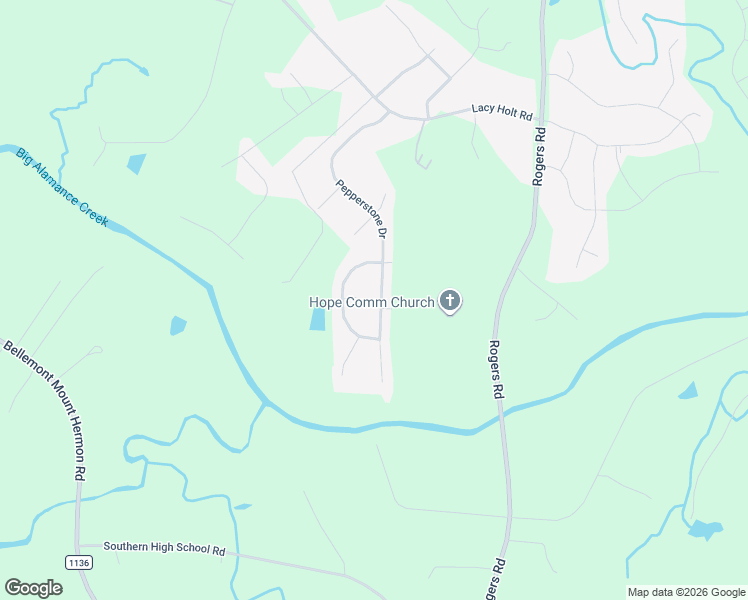 map of restaurants, bars, coffee shops, grocery stores, and more near 2617 Pepperstone Drive in Graham