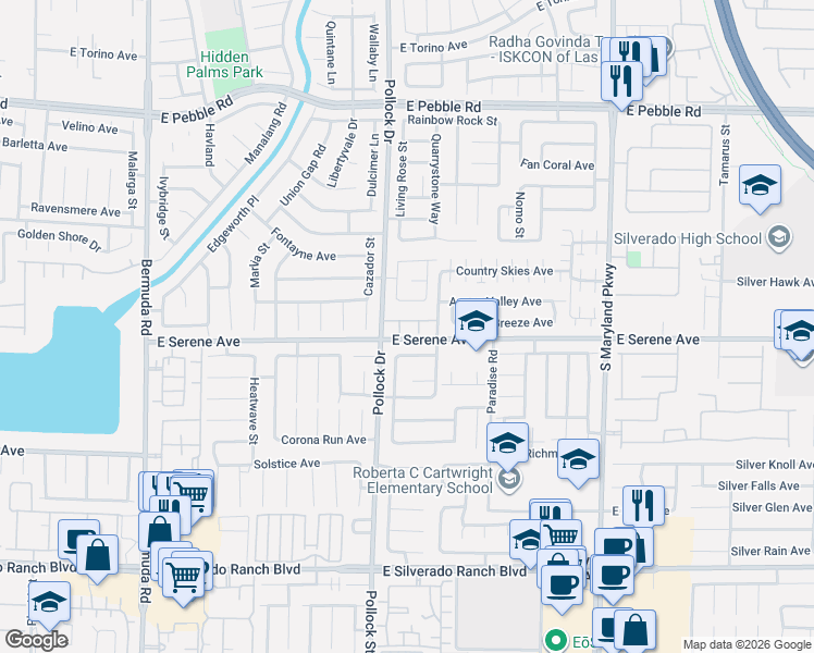 map of restaurants, bars, coffee shops, grocery stores, and more near 843 Pittston Avenue in Las Vegas