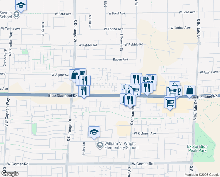 map of restaurants, bars, coffee shops, grocery stores, and more near 8333 Lower Trailhead Avenue in Las Vegas