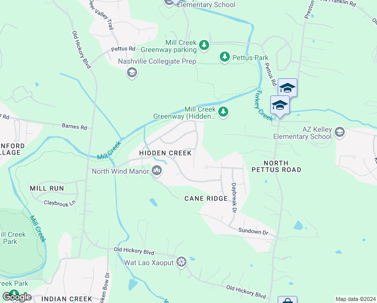 map of restaurants, bars, coffee shops, grocery stores, and more near 3820 Grant Ridge Lane in Nashville