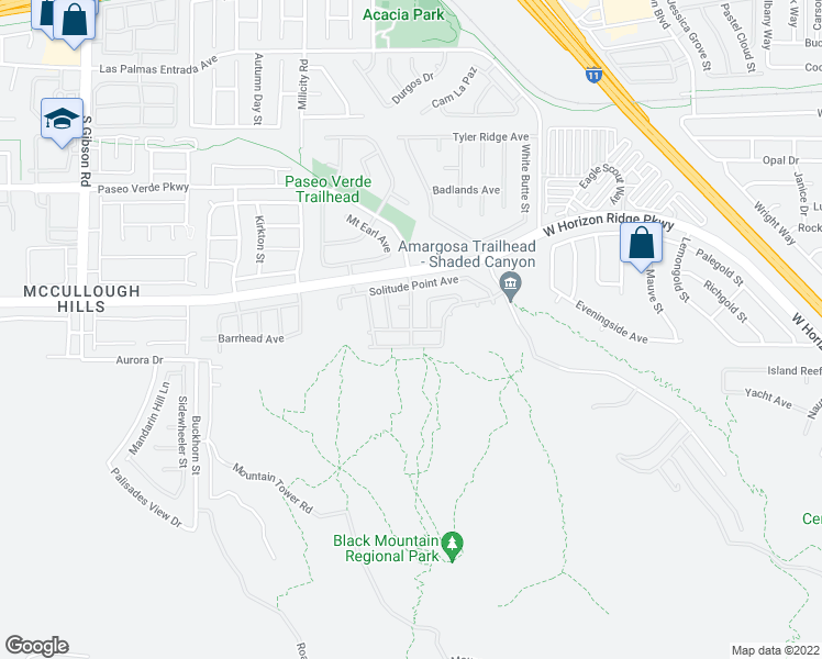 map of restaurants, bars, coffee shops, grocery stores, and more near Principle Point Avenue in Henderson