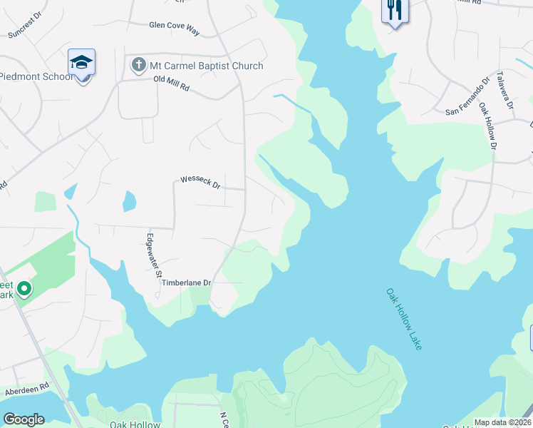 map of restaurants, bars, coffee shops, grocery stores, and more near 3828 Lillie Street in High Point