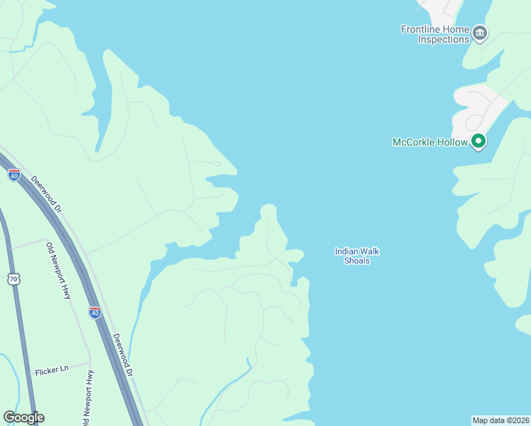 map of restaurants, bars, coffee shops, grocery stores, and more near 1090 Ridge Point Trail in Dandridge