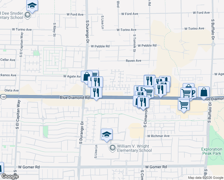 map of restaurants, bars, coffee shops, grocery stores, and more near 8367 Lower Trailhead Avenue in Las Vegas
