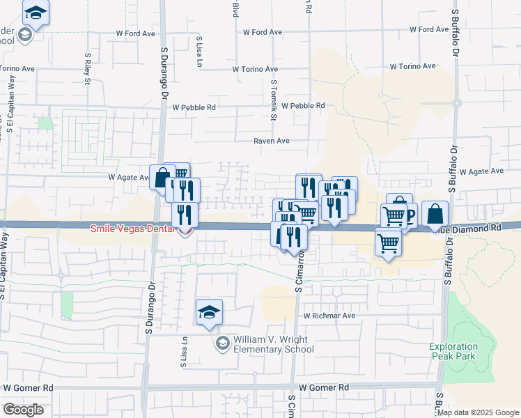 map of restaurants, bars, coffee shops, grocery stores, and more near 8331 Lower Trailhead Avenue in Las Vegas