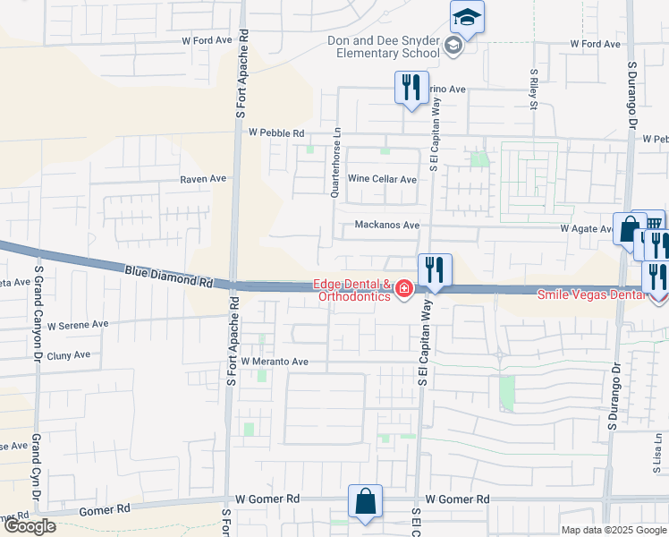 map of restaurants, bars, coffee shops, grocery stores, and more near 9180 Oleta Avenue in Las Vegas