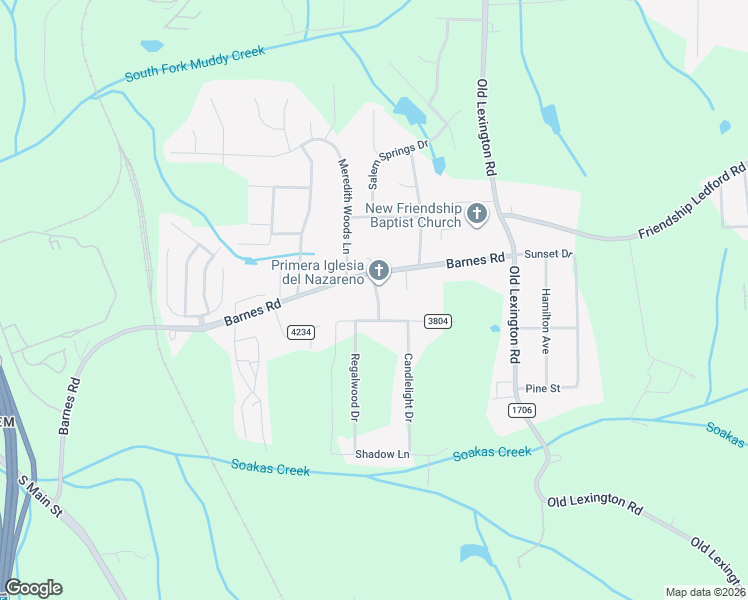 map of restaurants, bars, coffee shops, grocery stores, and more near 463 Croydon Lane in Winston-Salem
