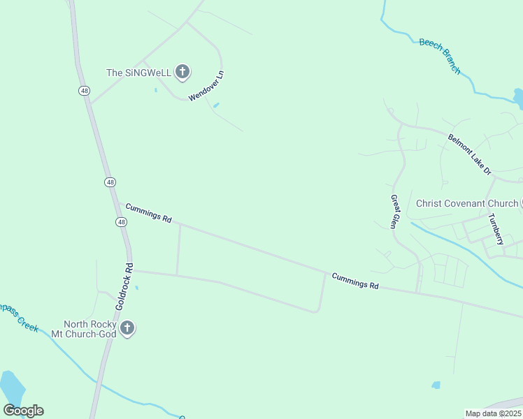 map of restaurants, bars, coffee shops, grocery stores, and more near 1300 Cummings Road in Rocky Mount