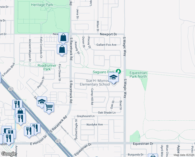 map of restaurants, bars, coffee shops, grocery stores, and more near 1036 Blue Lantern Drive in Henderson