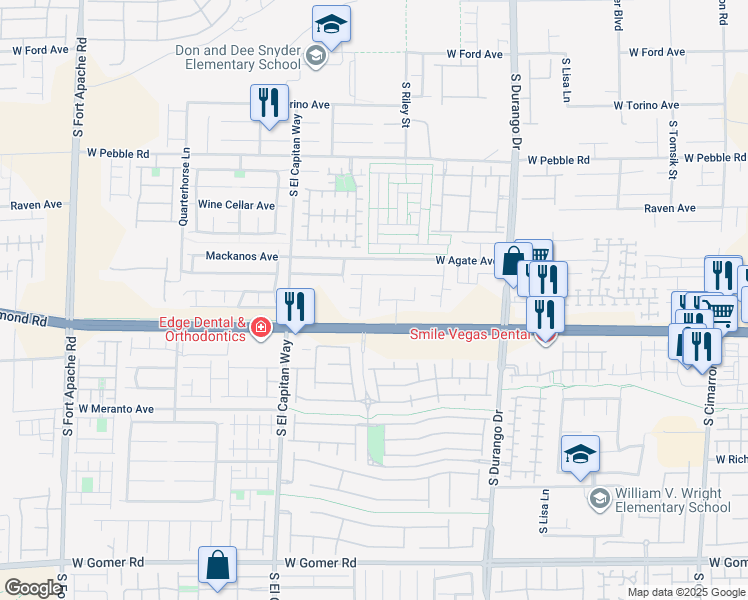 map of restaurants, bars, coffee shops, grocery stores, and more near 9155 Amber Isle Street in Las Vegas