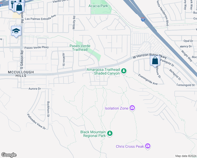 map of restaurants, bars, coffee shops, grocery stores, and more near 229 Serenity Crest Street in Henderson