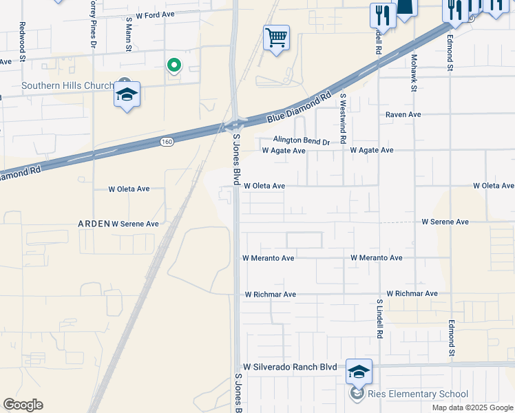 map of restaurants, bars, coffee shops, grocery stores, and more near 6027 Gordon Creek Avenue in Las Vegas
