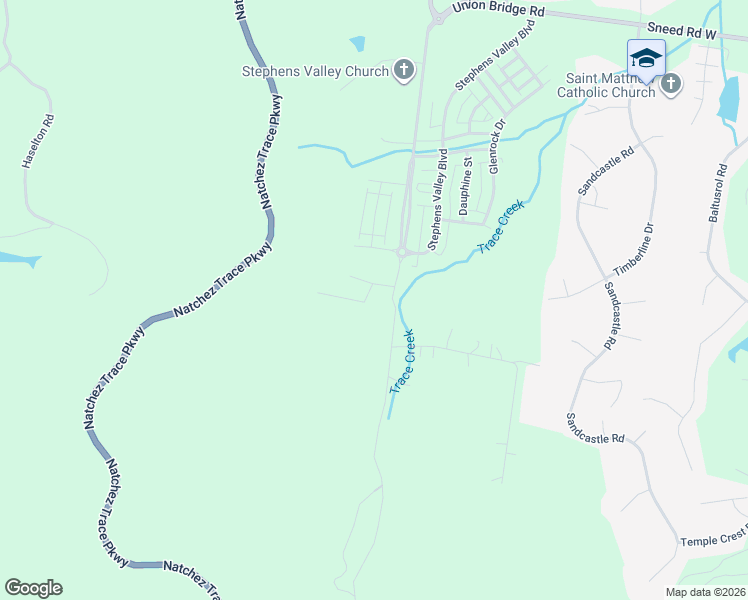 map of restaurants, bars, coffee shops, grocery stores, and more near 633-6143 Pasquo Road in Nashville