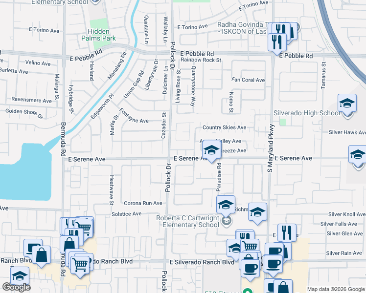 map of restaurants, bars, coffee shops, grocery stores, and more near 843 Pittston Avenue in Las Vegas