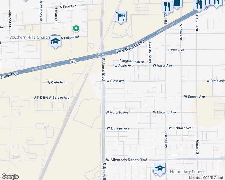 map of restaurants, bars, coffee shops, grocery stores, and more near 6027 Gordon Creek Avenue in Las Vegas