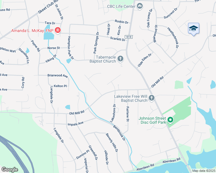 map of restaurants, bars, coffee shops, grocery stores, and more near 321 Old Mill Road in High Point