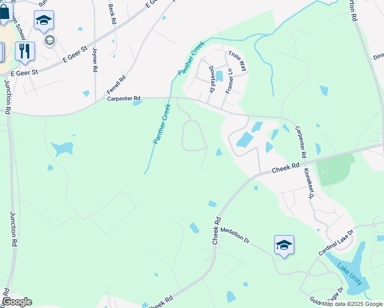 map of restaurants, bars, coffee shops, grocery stores, and more near 3740 Mountain Brook Circle in Durham