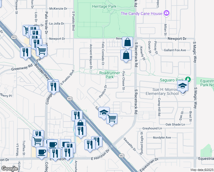 map of restaurants, bars, coffee shops, grocery stores, and more near 902 Noche De Paz Avenue in Henderson