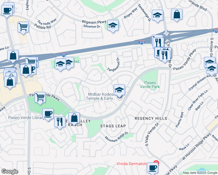 map of restaurants, bars, coffee shops, grocery stores, and more near 1967 Flagstone Ranch Lane in Henderson