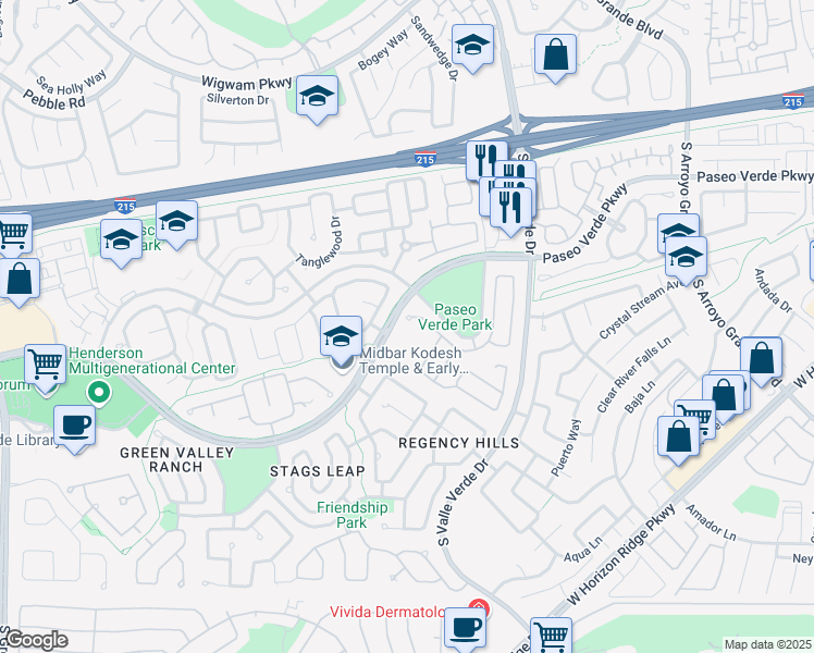 map of restaurants, bars, coffee shops, grocery stores, and more near 1879 Stablegate Avenue in Henderson