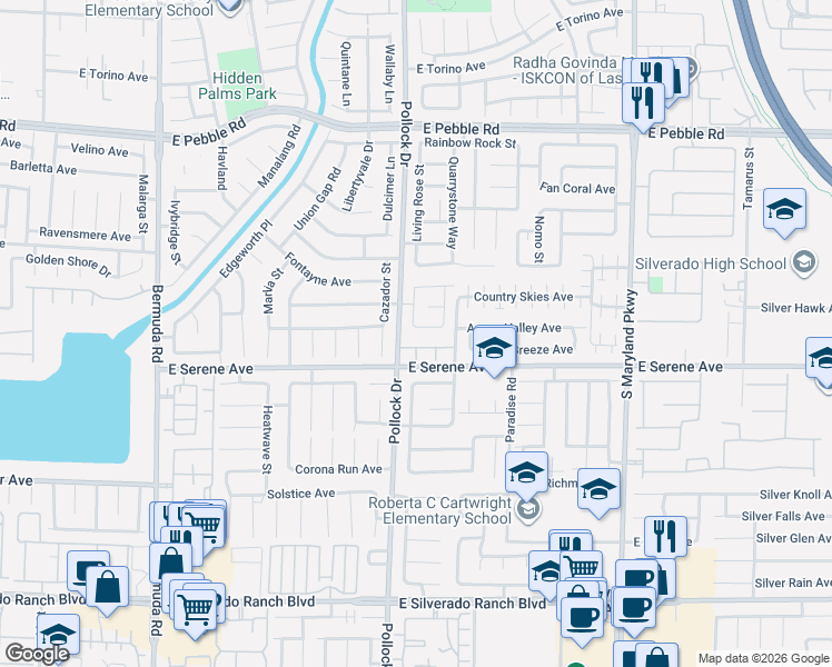 map of restaurants, bars, coffee shops, grocery stores, and more near 843 Pittston Avenue in Las Vegas
