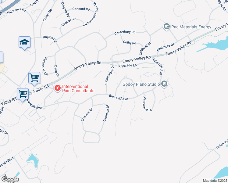 map of restaurants, bars, coffee shops, grocery stores, and more near 134 Capital Circle in Oak Ridge