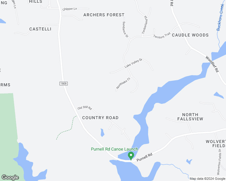 map of restaurants, bars, coffee shops, grocery stores, and more near 1005 Northlake Court in Wake Forest