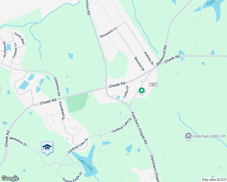 map of restaurants, bars, coffee shops, grocery stores, and more near 3904 Cheek Road in Durham