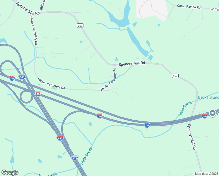 map of restaurants, bars, coffee shops, grocery stores, and more near 1270 Meeks Cemetery Road in Burns